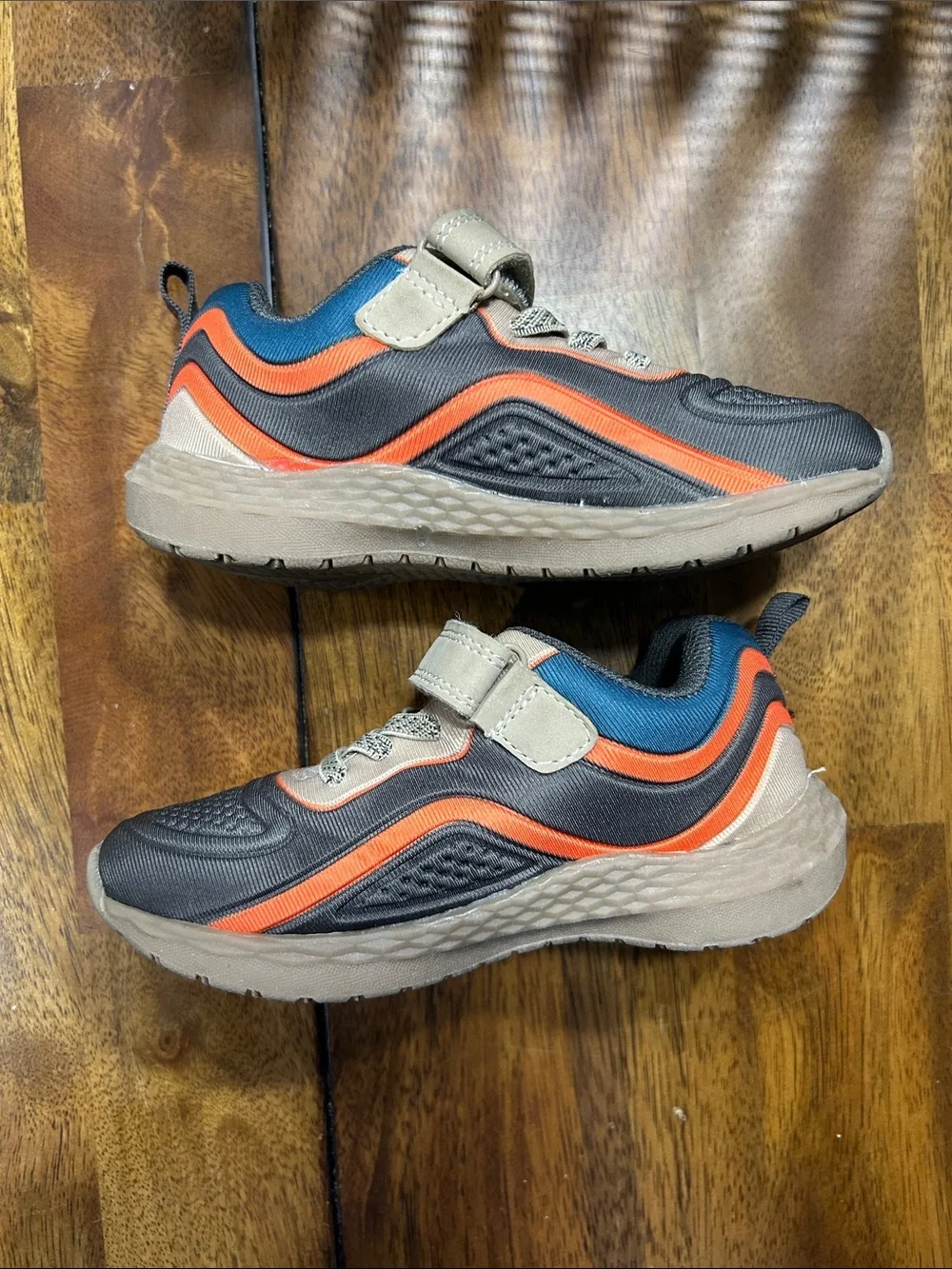 Carter's Gray and Navy Sneakers with Orange Trim
